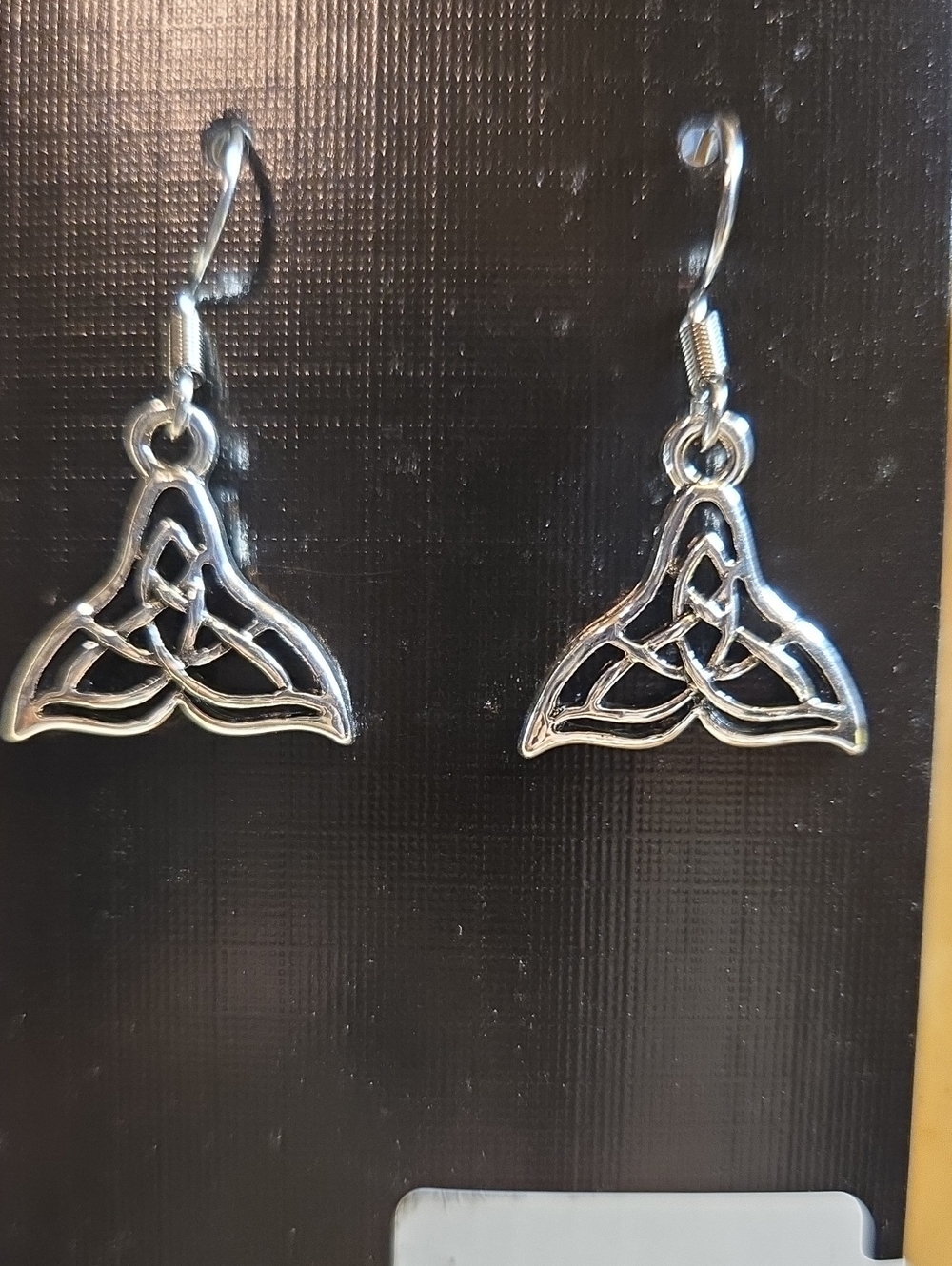 Sterling-Effect Silver Celtic Knot Drop Earrings - Silver